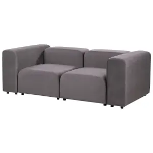 2 Seater Modular Velvet Sofa Dark Grey FALSTERBO