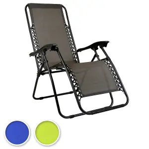 Charles Bentley Odyssey Folding Reclining Garden Chair Camping Lounger Grey