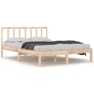 Berkfield Bed Frame Solid Wood Pine 120x190 cm 4FT Small Double