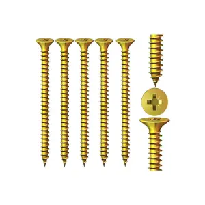 780 x Assorted Pozi Countersunk Screws, Goldstar Yellow Passivated Twin Thread