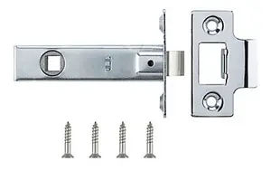 B&Q Chrome effect Metal Tubular Mortice latch (L)80mm