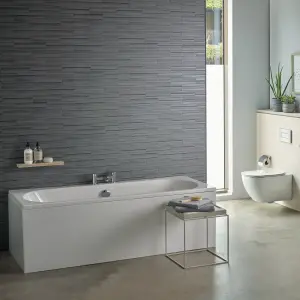 Ideal Standard Tesi White Rectangular Square Bath Double ended Bath with 0 Tap holes (L)169.5cm (W)69.5cm