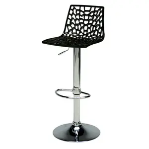 Spider Height Adjustable Swivel Bar Stool Black