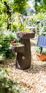 Easy Fountain Robin Springs Solar With Battery Backup Garden Feature incl LEDs - L 27 cm x W 38 cm x H 57 cm