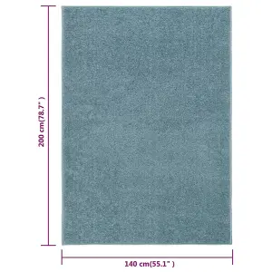 Rug Short Pile 140x200 cm Blue