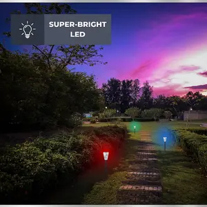 6 x Smart Garden Filigree Colour Changing Silhouette Post Bollard Solar Light