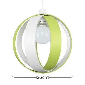 ValueLights J90 Green Ceiling Pendant Shade and B22 GLS LED 10W Warm White 3000K Bulb