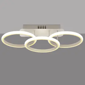 Luminosa Bari Integrated Led Semi Flush Light White 45cm