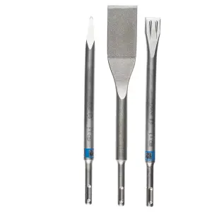 Bosch Professional SDS-Plus Hammer Drill Bit Chisel Set - 3 Pieces (Pointed, Flat, and Tile)