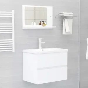 Dorlene Framed Wall Mounted Bathroom Mirror White / 60 cm