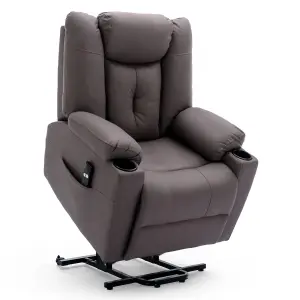 Afton Electric Fabric Single Motor Riser Recliner Lift Mobility Tilt Chair Brown