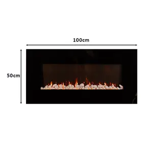 Wall Mounted Electric Fire Black