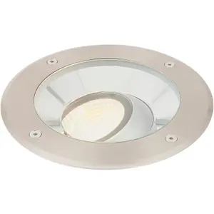 Stainless Steel Drive Over IP67 Ground Light - 16.5W Warm White Tilting Head LED