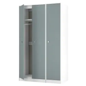 San Jose Ready assembled Contemporary Duck egg blue & white Tall Triple Wardrobe (H)1960mm (W)1108mm (D)530mm