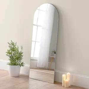 Yearn Minimal large Floor Arch Mirror Silver 150x60cm