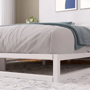 Dekker Minimal Metal Bed Frame - 15 cm High White / European Single (90 x 200 cm)