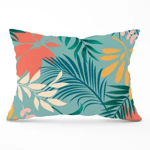 Abstract Bright Colorful Tropical Leaves Cushions 33cm x 48cm