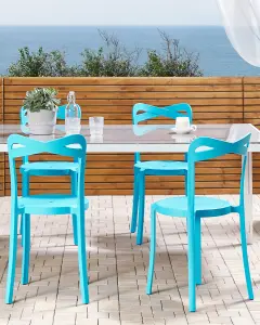 Set of 4 Garden Chairs CAMOGLI Turquoise