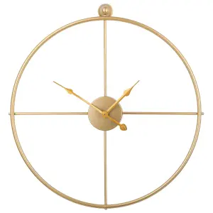 Beliani Modern Wall Clock ZUCHWIL Metal Gold