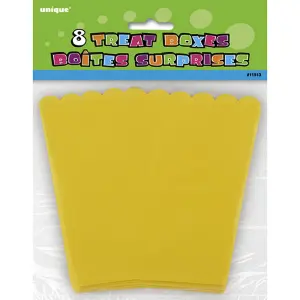 Unique Party Treat Boxes (Pack Of 8) Yellow (One Size)