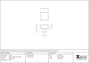From The Anvil Satin Chrome Albers Cabinet Knob - 25mm