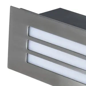 GoodHome Stainless steel Mains-powered Neutral white LED Rectangular Deck light