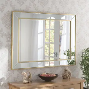 Seamus Glass Wall Mirror Soft Gold / 120.5cm H x 95cm W