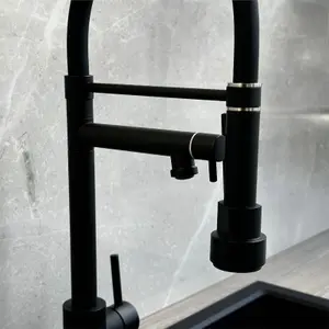 Liquida GD384MB Single Lever Multi Use Pull Out Kitchen Mixer Tap In Matt Black