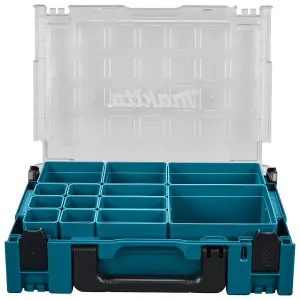 Makita 191X80-2 Clear Lid MAKPAC Tool Case Stacking Organiser Tool Box + Inserts