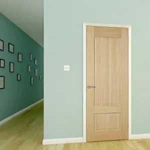 Fortia 2 panel Unglazed Contemporary Pine veneer Internal Clear pine Door, (H)1981mm (W)686mm (T)35mm