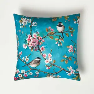 Homescapes Blue Bird Outdoor Cushion 45 x 45 cm, Set of 2