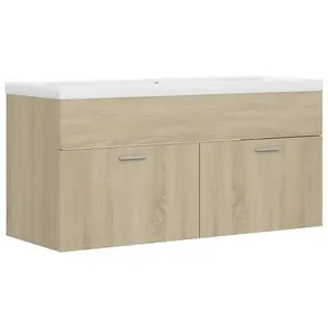 Berkfield Sink Cabinet with Built-in Basin Sonoma Oak Engineered Wood