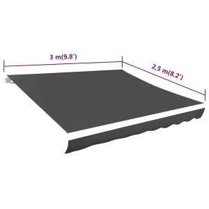 Berkfield Awning Top Sunshade Canvas Anthracite 300x250 cm