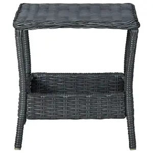 Berkfield Garden Table Dark Grey 45x45x46.5 cm Poly Rattan