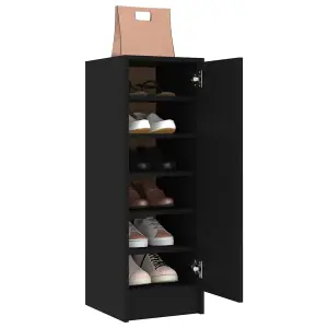 Berkfield Shoe Cabinet Black 32x35x92 cm Engineered Wood