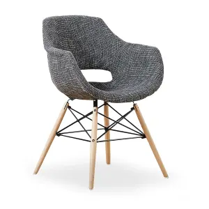 Single Olivia Fabric Dining Chair Upholstered Dining Room Chairs, Grey