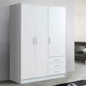 Ingram 3 Door Wardrobe Zipcode Design Finish: Matt White