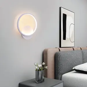 Round Led Wall Light, Warm White 3000K Acrylic Wall Lamp White