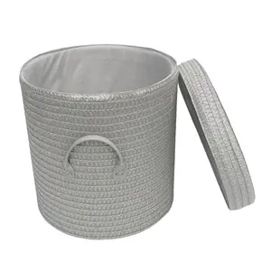 Laundry Basket Light Grey / 27cm H x 25cm W x 25cm D