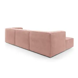 Doris Modular Corner Sofa in Pink Cord Chenille