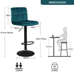 Paynter Swivel Adjustable Height Stool (Set of 2) Atrovirens