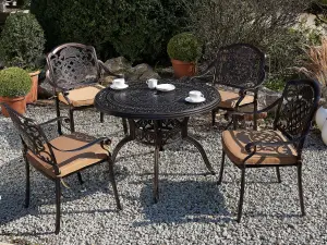 Garden Table Metal Dark Brown SALENTO