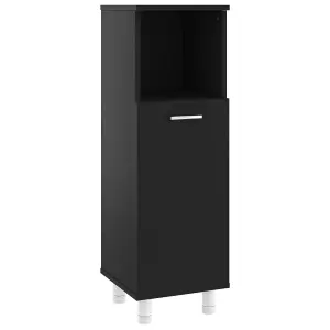 Berkfield 4 Piece Bathroom Furniture Set Black Engineered Wood