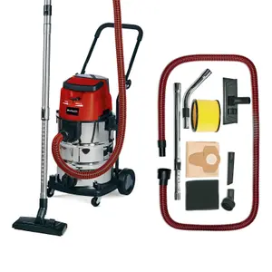 Einhell Cordless Wet And Dry Vacuum Cleaner 150mbar 36V Power X-Change 30L Stainless Steel TE-VC 36/30 Li S - Body Only