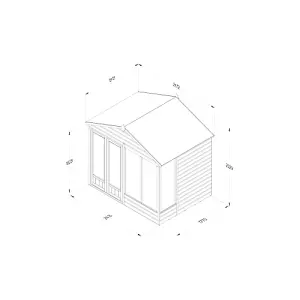 Beckwood Apex Summerhouse 8x6 - Double Door - 4 Windows