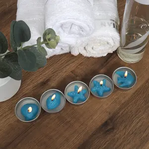 Tea Light Candle Set of 10 Nautical Themed Tea Lights by Laeto Ageless Aromatherapy - FREE DELIVERY INCLUDED