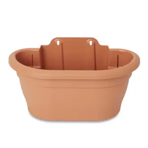 Blooma Florus Terracotta Plastic Rectangular Trough (H)18cm (W)30cm