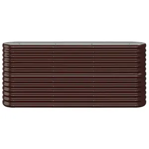 Berkfield Garden Planter Powder-coated Steel 152x40x68 cm Brown