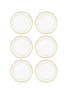 Rozi Jaswely Collection Porcelain Side Plates, Set of 6 - White