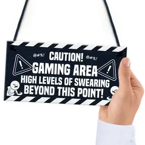 Funny Rude Gaming Sign Gamer Gift For Son Brother Christmas Birthday Gift Idea